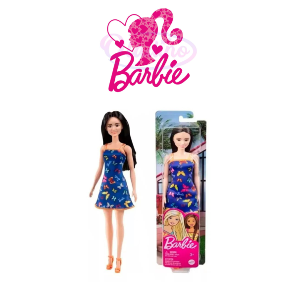 BARBIE CLASICA VESTIDO AZUL