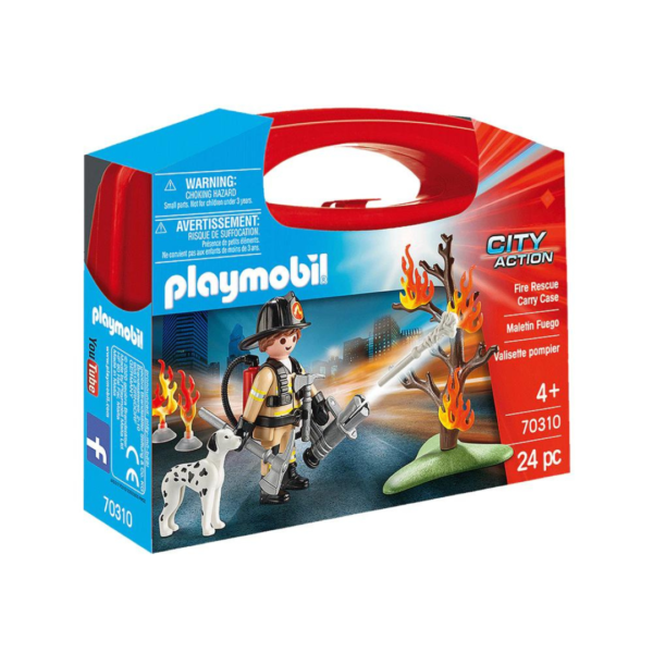 MALETIN BOMBERO APAGA INCENDIO PLAYMOBIL